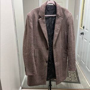 & Other Stories Brown Plaid Wool-Blend Overcoat